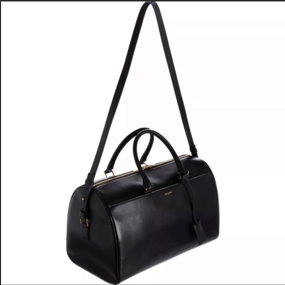 SAINT LAURENT DUFFLE 6 BAG IN BLACK LEATHER